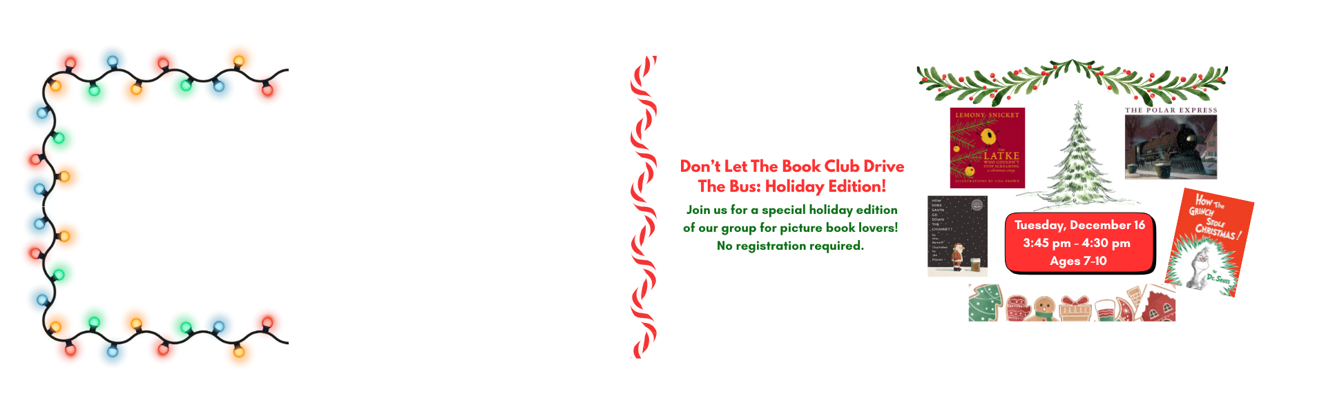 picture book club holiday edition! Tuesday December 16 3:45pm