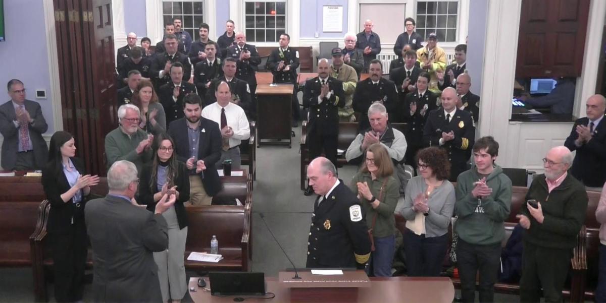 Outgoing Fire Chief Perry Plummer receives standing ovation at City Council meeting