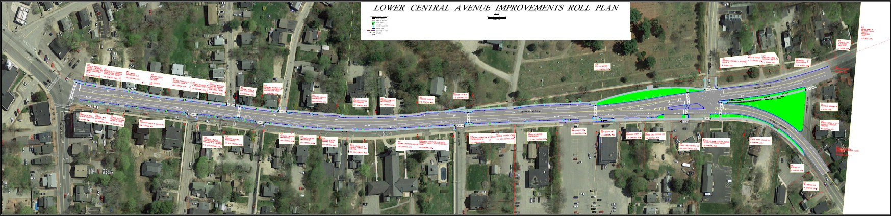 Map of the work limits for the Lower Central Avenue Reconstruction Project