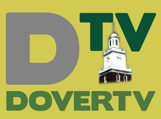 Logo of DoverTV showing City Hall clock tower