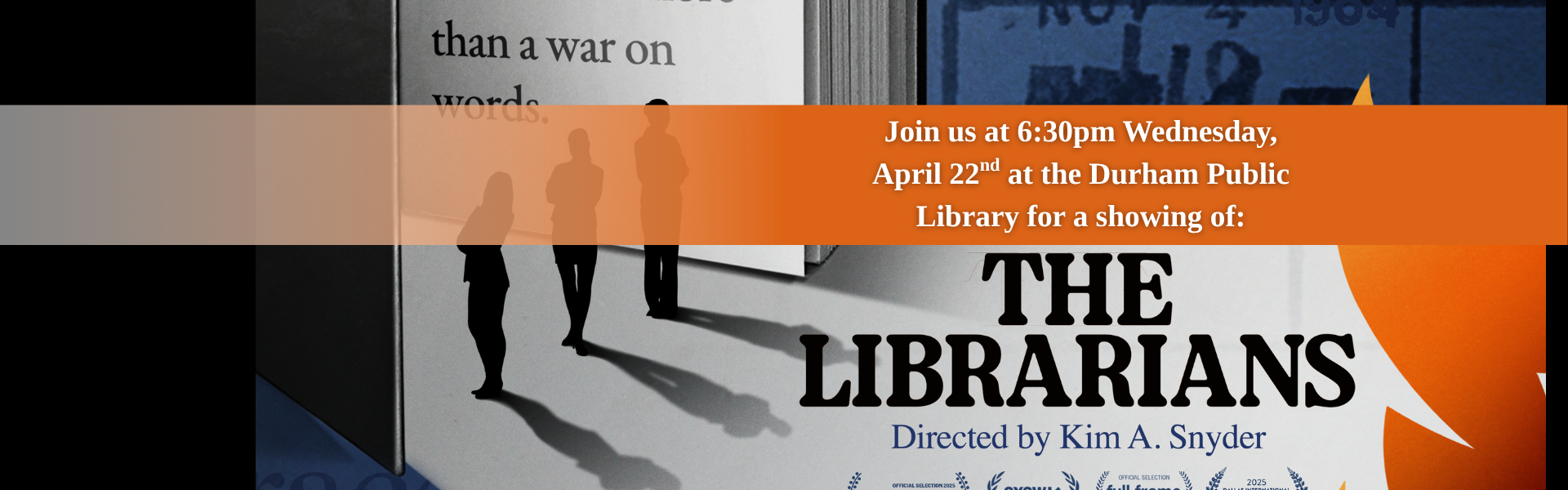 Join us at 6:30pm Wednesday, April 22nd at the Durham Public Library for a showing of: The Librarians