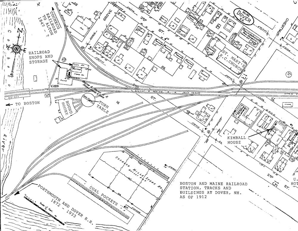 1912 Boston and Main Railroad Map