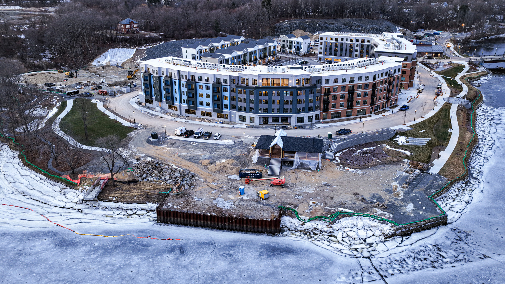 Waterfront, January 16, 2026 The waterfront development site from the north looking south on January 16 2026