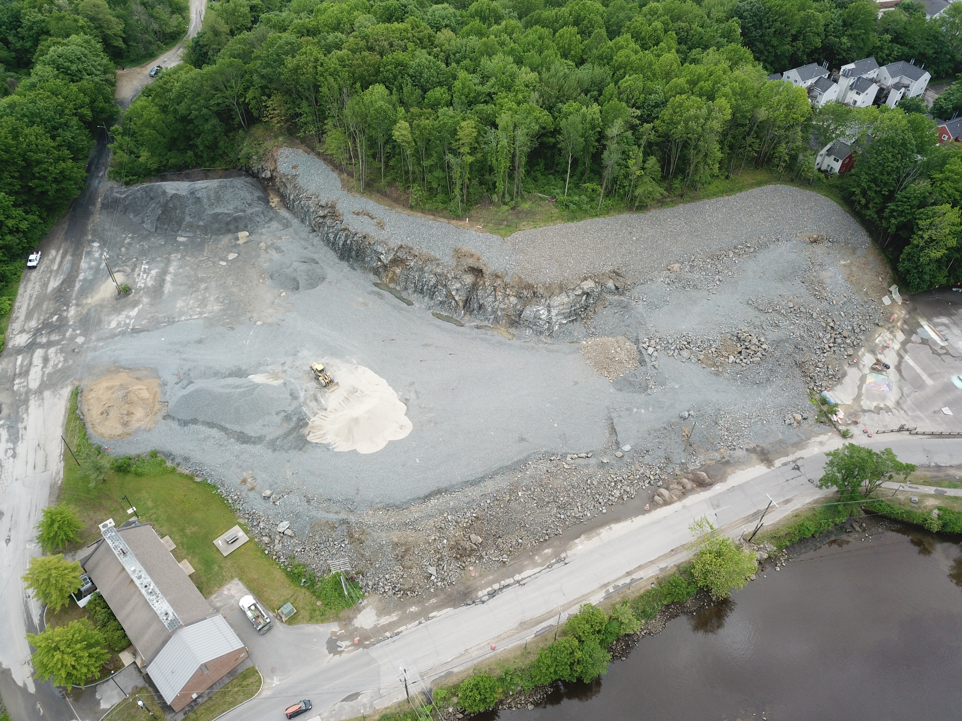 drone shot of bluff