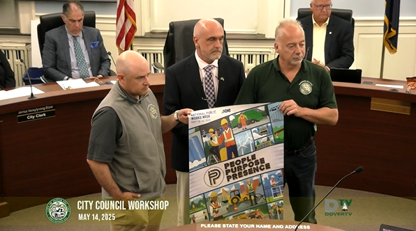 Video screenshot of the May 14, 2025 Dover City Council meeting