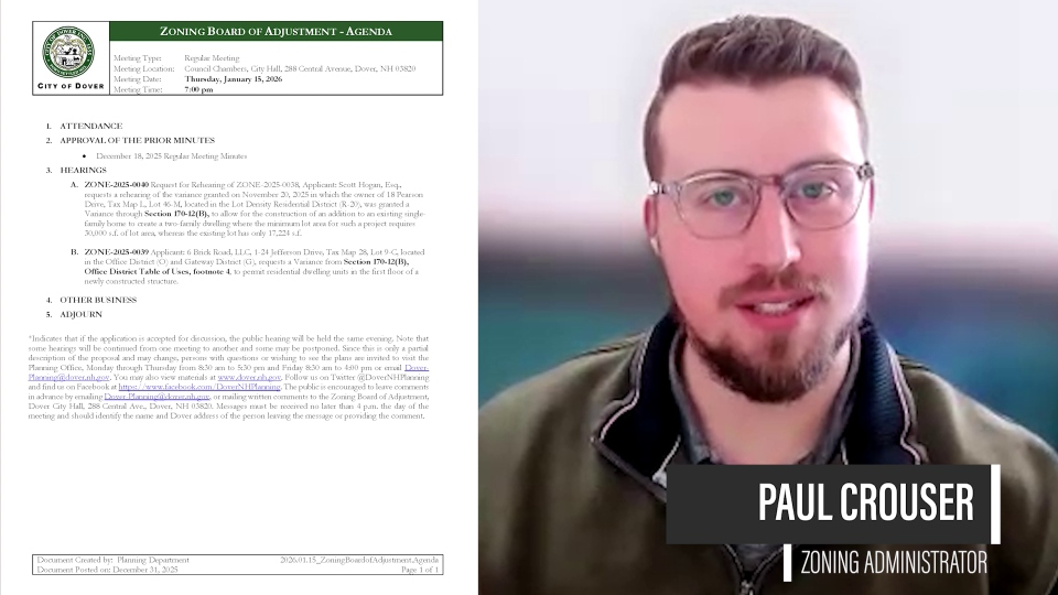 Zoning Board preview, 1/12/2026